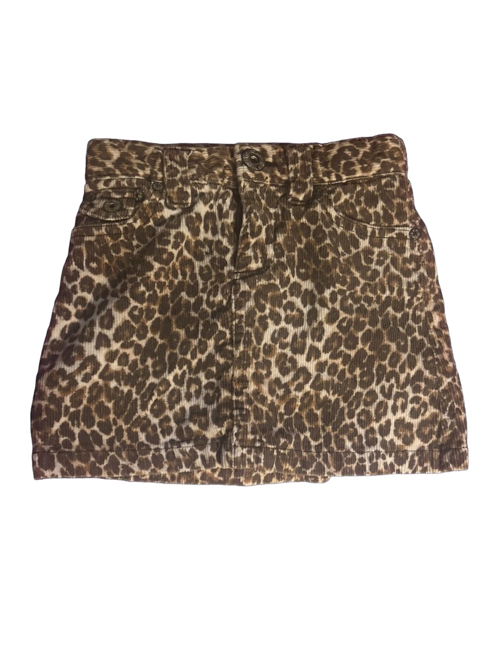 Place Leopard-Print Corduroy Mini Skirt - Brown